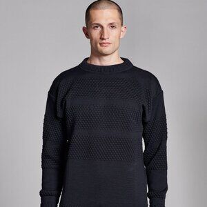 SNS Herning Denmark - Navy Fisherman Crewneck Sweater